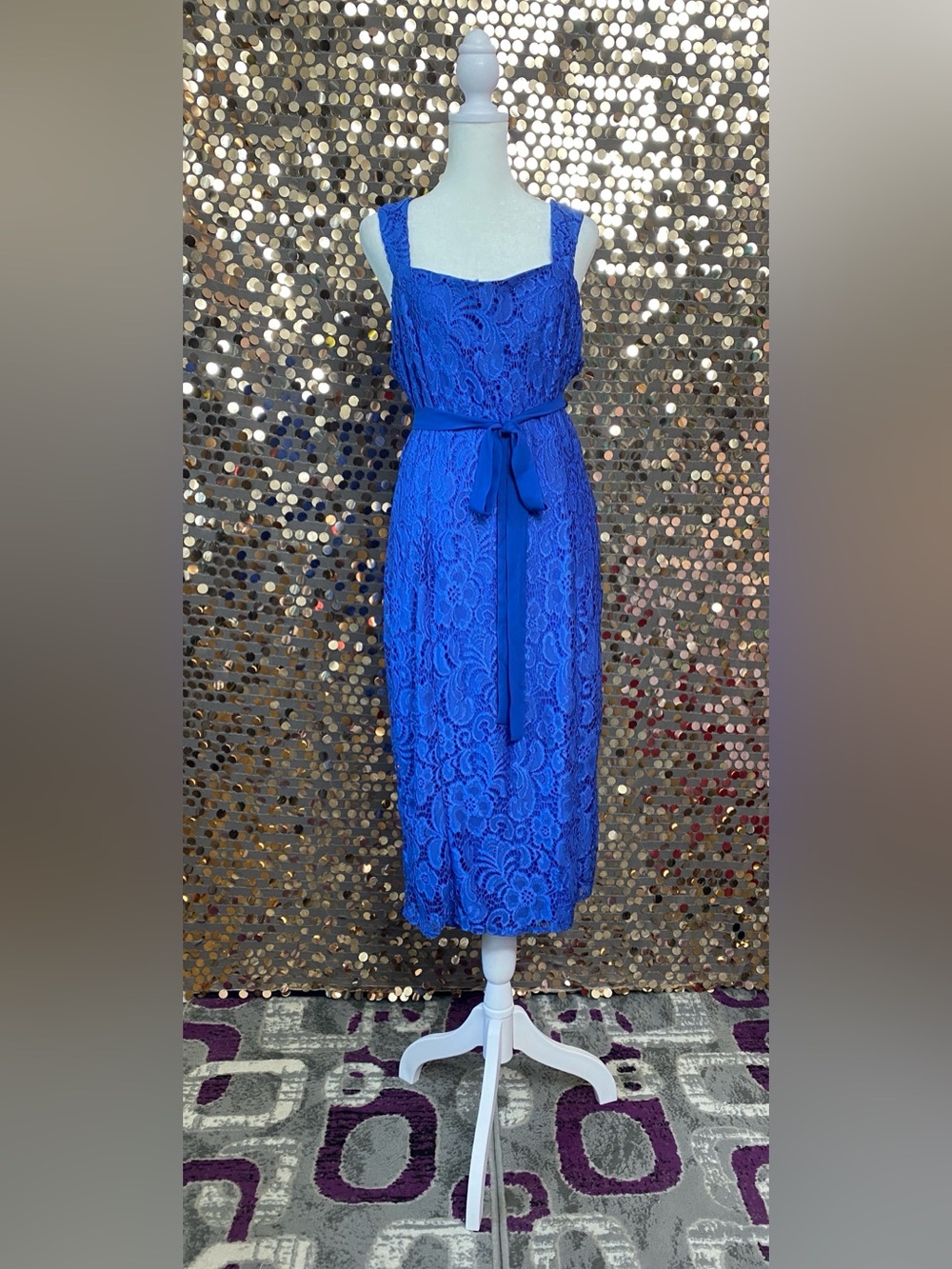 Blue lace sleeveless dress size XXL #1531